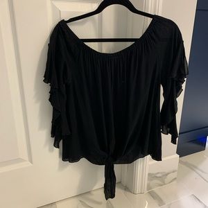 Black off the shoulder top